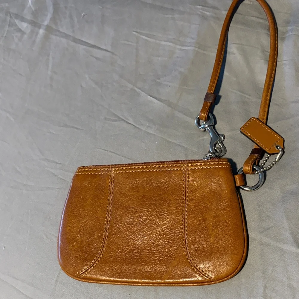 Coach Brown Leather Wristlet - Picture 5 of 6